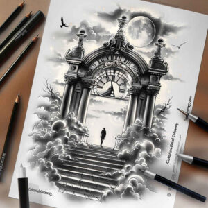 mystery-motif-stairs-tattoo – tattoo design ideas free ai generated – realism-realistic-movement – for-hip – Gallery: stairs-inkby-ai