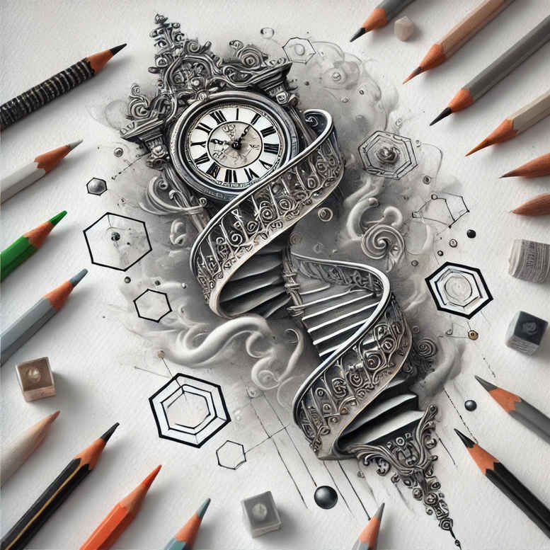 mystical-symbol-stairs-tattoo – tattoo design ideas free ai generated – neotraditional-enhanced-shading – for-scapula – Gallery: stairs-inkby-ai