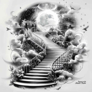 ornamental-stairs-tattoo – tattoo design ideas free ai generated – realism-ultra-detailed – for-shoulder-blade – Gallery: stairs-inkby-ai