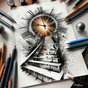 realistic-stairs-tattoo – tattoo design ideas free ai generated – neotraditional-classic-motifs – for-back-shoulder – Gallery: stairs-inkby-ai