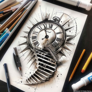 realistic-stairs-tattoo – tattoo design ideas free ai generated – surrealism-phantom – for-calf – Gallery: stairs-inkby-ai