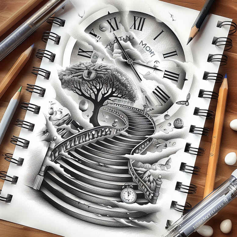 rebirth-symbol-stairs-tattoo – tattoo design ideas free ai generated – neotraditional-detailed-linework – for-wrist – Gallery: stairs-inkby-ai