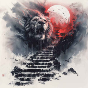 rebirth-symbol-stairs-tattoo – tattoo design ideas free ai generated – surrealism-surreal-lighting – for-lower-back – Gallery: stairs-inkby-ai