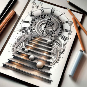 shadow-and-light-stairs-tattoo – tattoo design ideas free ai generated – realism-lifelike-eyes – for-elbow – Gallery: stairs-inkby-ai