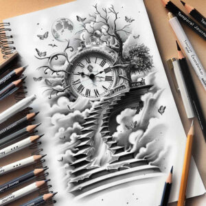 spiritual-motif-stairs-tattoo – tattoo design ideas free ai generated – realism-illusion-of-depth – for-foot – Gallery: stairs-inkby-ai