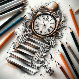 stairs-tattoo – tattoo design ideas free ai generated – realism-sharp-focus – for-abdomen – Gallery: stairs-inkby-ai