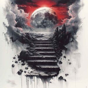 stairs tattoo design ideas Surrealism phantom shadows architectural tattoo shows endurance