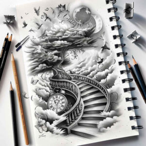 stairs tattoo design ideas moody ascent for hand