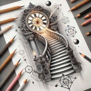stairs tattoo design ideas Realism true skin ascent for upper shoulder