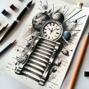 stairs tattoo design ideas artistic shading clean rise for full back