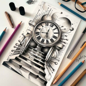 stairs tattoo design ideas Realism reflective light conceptual stairs for full back