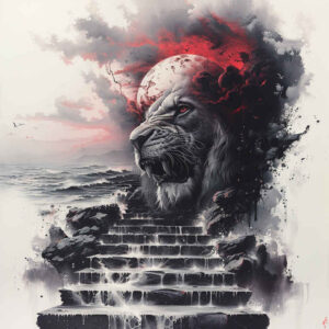 stairs tattoo design ideas Realism ultra detailed conceptual stairs for scapula