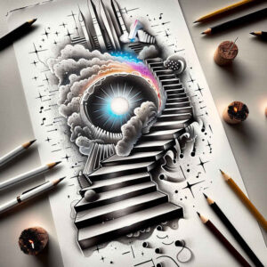 stairs tattoo design ideas vivid detail dream steps for upper arm