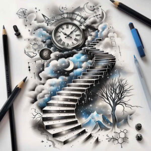 stairs tattoo design ideas form fidelity elevation shows resilience