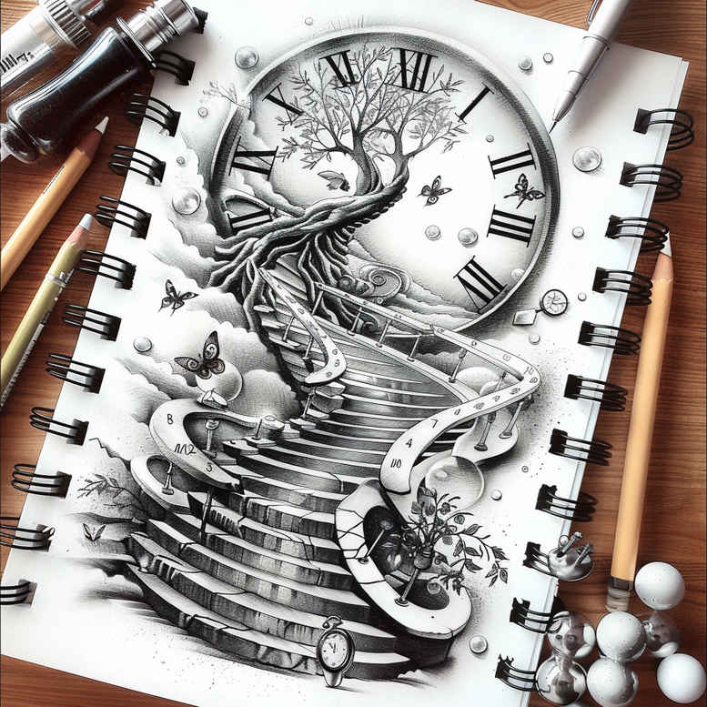 stairs tattoo design ideas realistic texture hidden top shows resilience