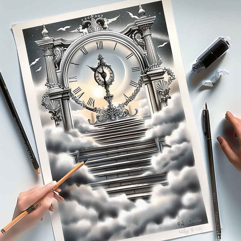 stairs tattoo design ideas Surrealism phantom infinite rise for outer arm