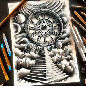 stairs tattoo design ideas Surrealism timeless rising path for fingers