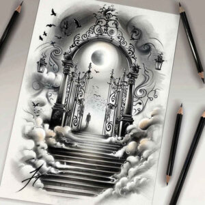stairs tattoo design ideas Realism realistic color stairway journey for wrist