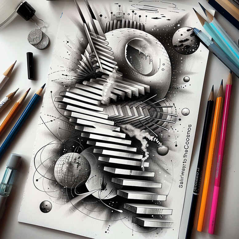 stairs tattoo design ideas vintage influence structured rise meaning resilience