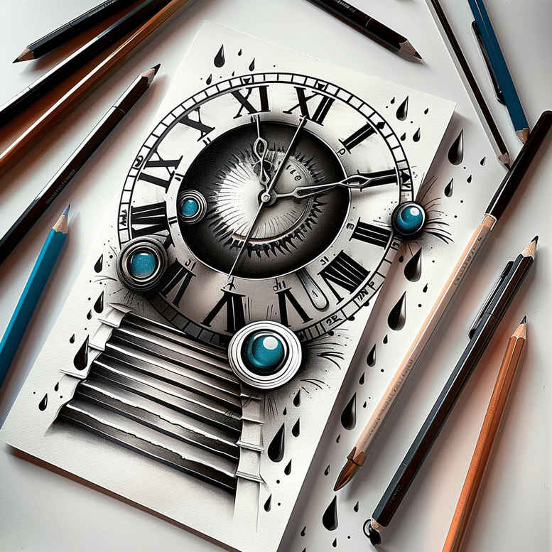 stairs tattoo design ideas Surrealism unearthly symbolic climb embodying endurance