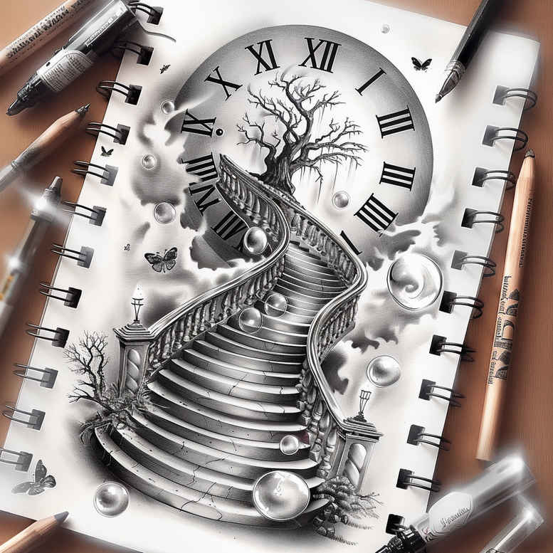 stairs tattoo design ideas textured symbolic climb for neck