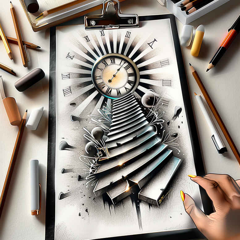 stairs tattoo design ideas Surrealism metaphysical symbolic climb meaning determination