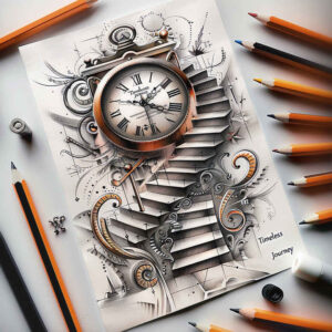 stairs tattoo design ideas Surrealism chromatic flux upward energy resilience and power