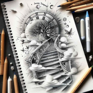 stairs tattoo design ideas Realism digital realism upward motion meaning courage