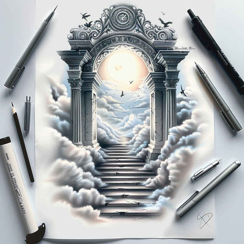 stairs tattoo design ideas bokeh visual metaphor meaning endurance