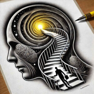 3d-effect-figure-tattoo – tattoo design ideas free ai generated – torment – for-back-of-neck – Gallery: surrealistic-characters-inkby-ai