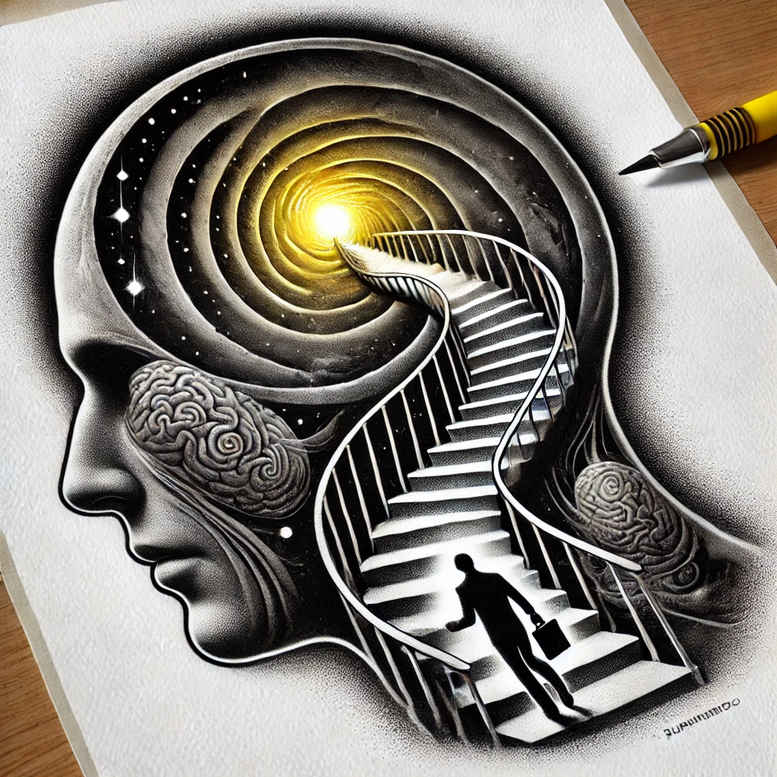 3d-effect-figure-tattoo – tattoo design ideas free ai generated – torment – for-back-of-neck – Gallery: surrealistic-characters-inkby-ai