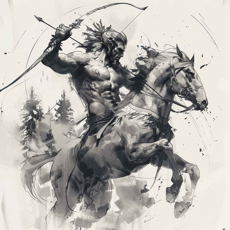 abstract-motif-figure-tattoo – tattoo design ideas free ai generated – bleak – for-biceps – Gallery: surrealistic-characters-inkby-ai