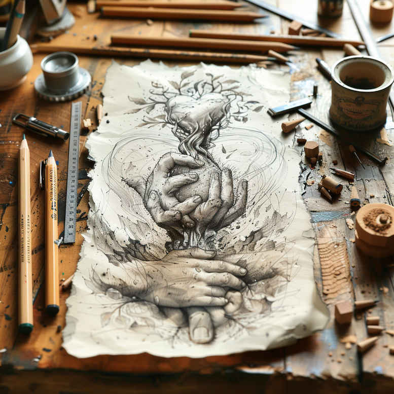 cosmic-motif-figure-tattoo – tattoo design ideas free ai generated – strange-laughter – for-toe – Gallery: surrealistic-characters-inkby-ai