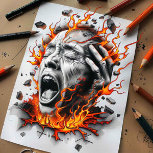 dotted-figure-tattoo – tattoo design ideas free ai generated – paranormal – for-nape – Gallery: surrealistic-characters-inkby-ai