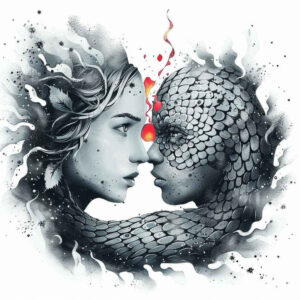 fantasy-motif-figure-tattoo – tattoo design ideas free ai generated – claw-marks – for-behind-ear – Gallery: surrealistic-characters-inkby-ai