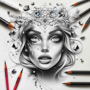 fantasy-motif-figure-tattoo – tattoo design ideas free ai generated – mirror-image – for-toe – Gallery: surrealistic-characters-inkby-ai