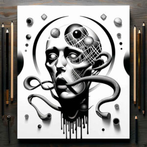 geometric-figure-tattoo – tattoo design ideas free ai generated – distorted – for-hand – Gallery: surrealistic-characters-inkby-ai