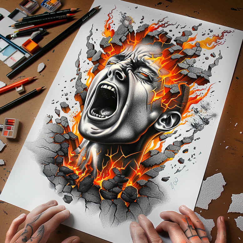 geometric-figure-tattoo – tattoo design ideas free ai generated – night-terror – for-ribs – Gallery: surrealistic-characters-inkby-ai