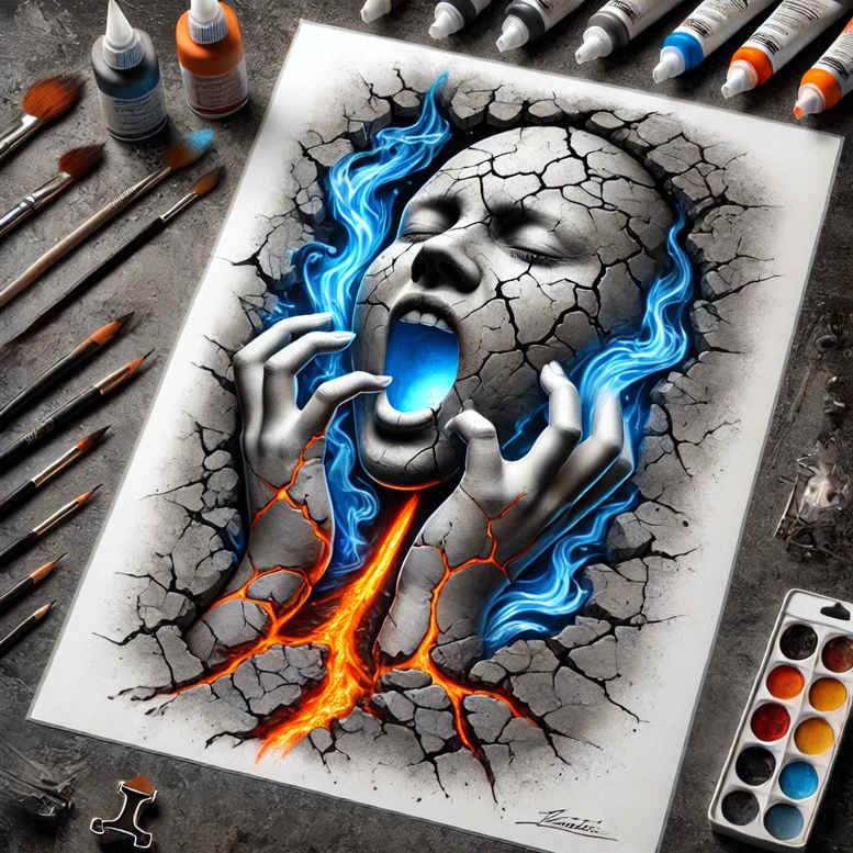 imaginative-figure-tattoo – tattoo design ideas free ai generated – lurking – for-sternum – Gallery: surrealistic-characters-inkby-ai