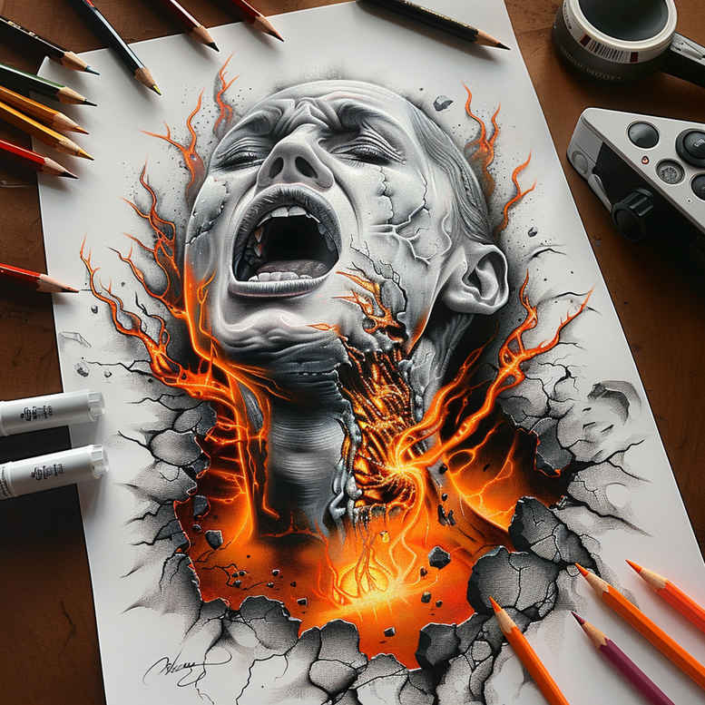 light-effect-figure-tattoo – tattoo design ideas free ai generated – reflection – for-upper-shoulder – Gallery: surrealistic-characters-inkby-ai