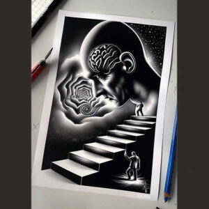 mysterious-motif-figure-tattoo – tattoo design ideas free ai generated – crypt – for-elbow – Gallery: surrealistic-characters-inkby-ai