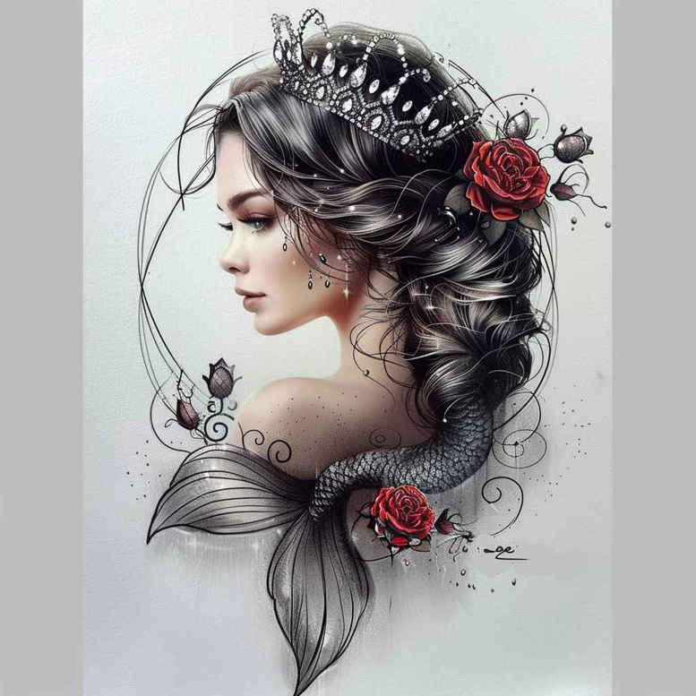 ornamental-figure-tattoo – tattoo design ideas free ai generated – distorted – for-ankle – Gallery: surrealistic-characters-inkby-ai