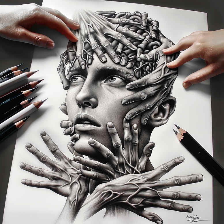 spiritual-motif-figure-tattoo-for-men – tattoo design ideas free ai generated – decaying – for-thigh – Gallery: surrealistic-characters-inkby-ai