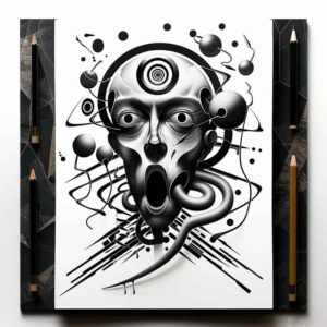 surrealistic-figure-tattoo – tattoo design ideas free ai generated – tar – for-collarbone – Gallery: surrealistic-characters-inkby-ai