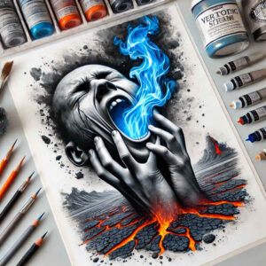 symbolic-motif-figure-tattoo – tattoo design ideas free ai generated – dreadful – for-biceps – Gallery: surrealistic-characters-inkby-ai