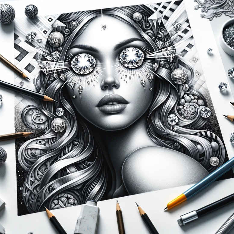surrealistic-characters tattoo design ideas refined lines abstract figure for temple