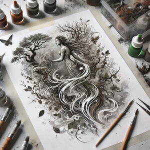 surrealistic-characters tattoo design ideas clean fill distorted face for behind ear
