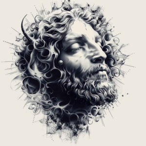 surrealistic-characters tattoo design ideas crisp lines distorted face for lower back