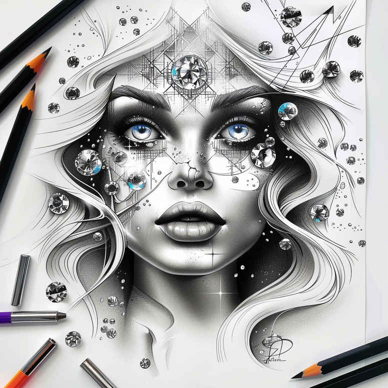 surrealistic-characters tattoo design ideas drawing distorted face shows resilience