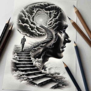 surrealistic-characters tattoo design ideas Surrealism hallucinogenic dream dweller shows endurance